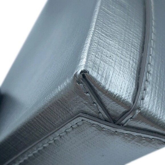 BALENCIAGA shopping phone holder bag Size Mini Leather Silver/Black 593826 - Picture 8 of 16